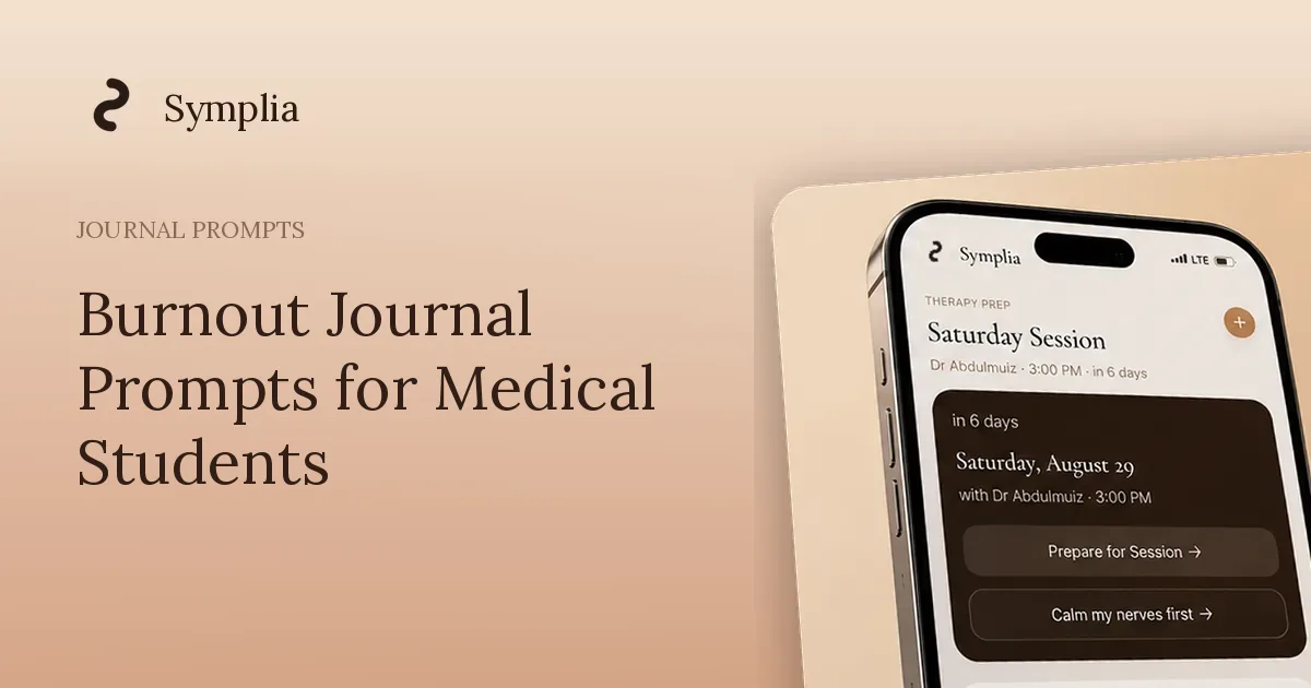 Symplia blog cover: Burnout Journal Prompts for Medical Students