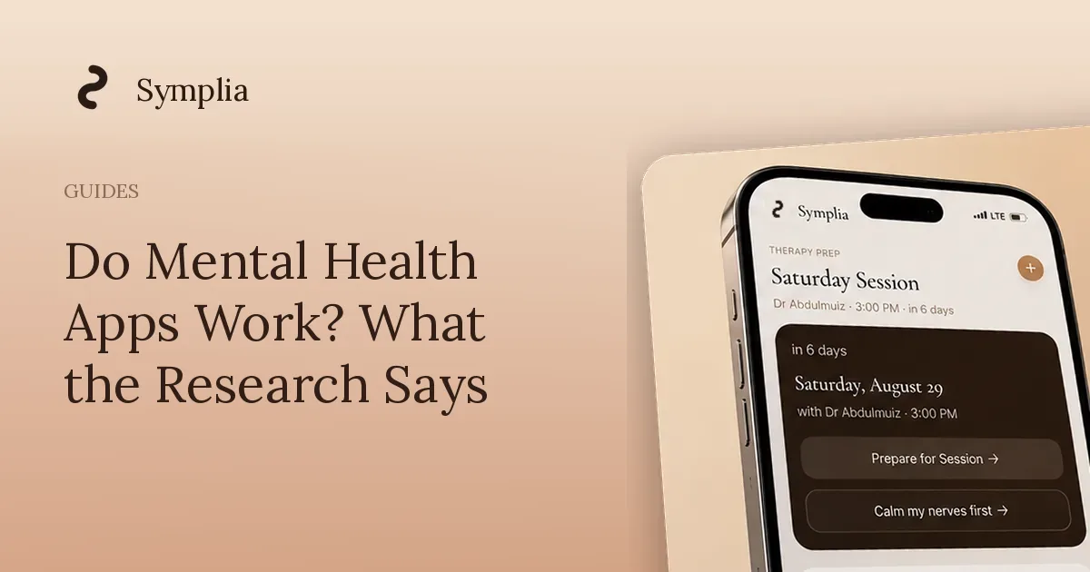 Symplia blog cover: Do Mental Health Apps Work? What the Research Says