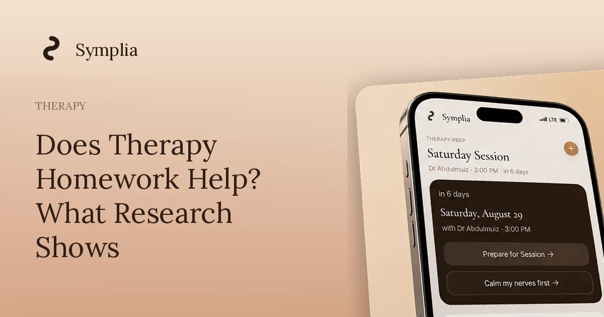 Symplia blog cover: Does Therapy Homework Help? What Research Shows